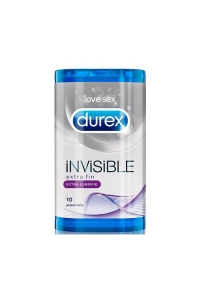 Durex - DUREX INVISIBLE EXTRA FIN EXTRA LUBRIFIE 10 Prservatifs